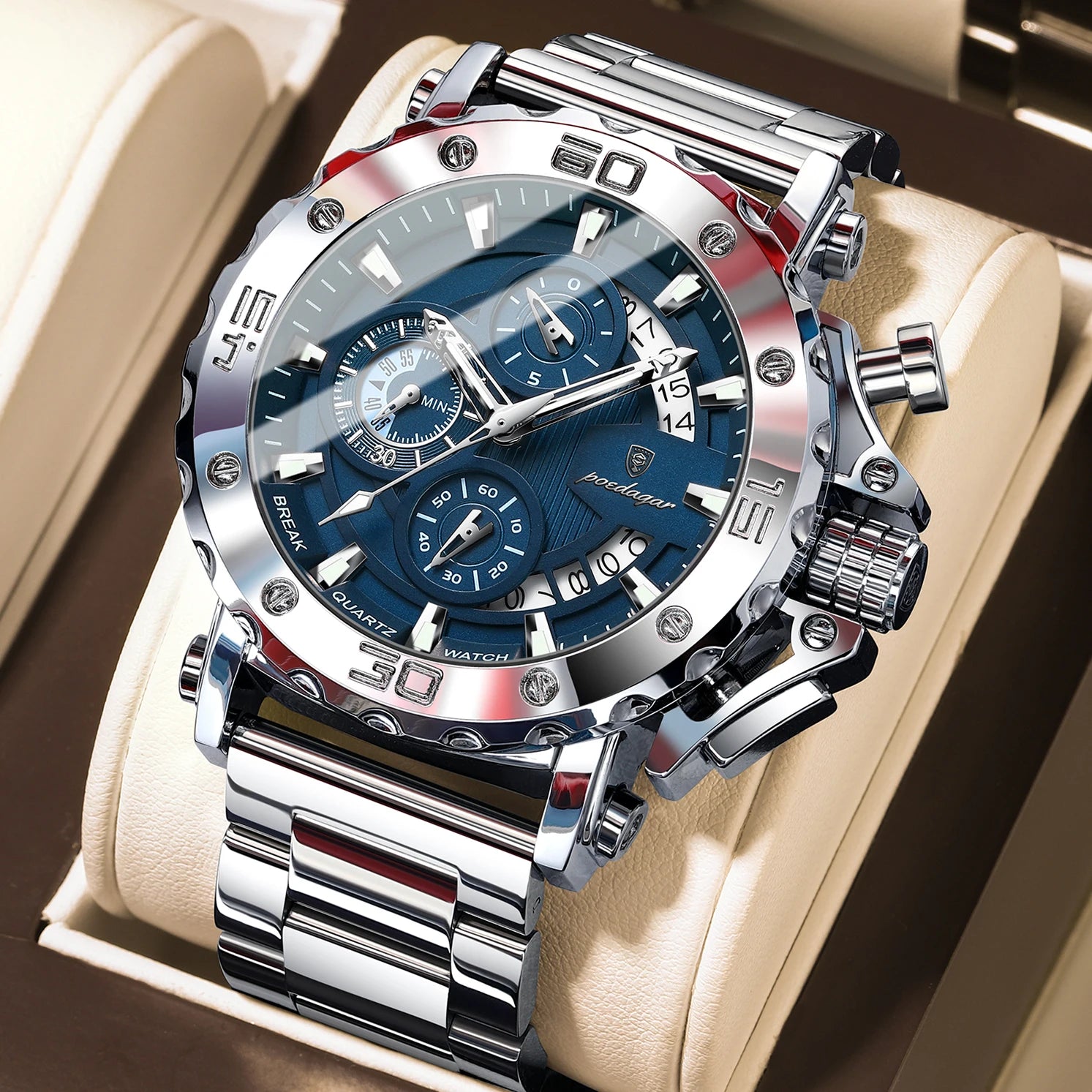 POEDAGAR 892 Luxury Men's Chronograph Watch