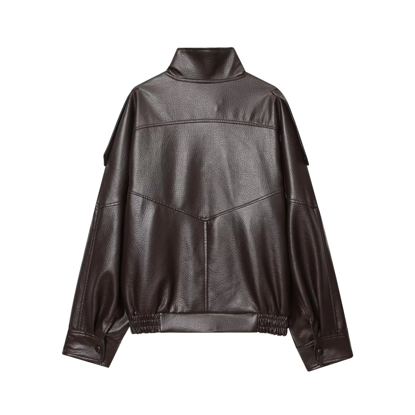 Women Fashion Leather Jacket Autumn Winter Loose Causal PU Faux Leather Jackets Coat Fashion Street Motorcycle Jackets