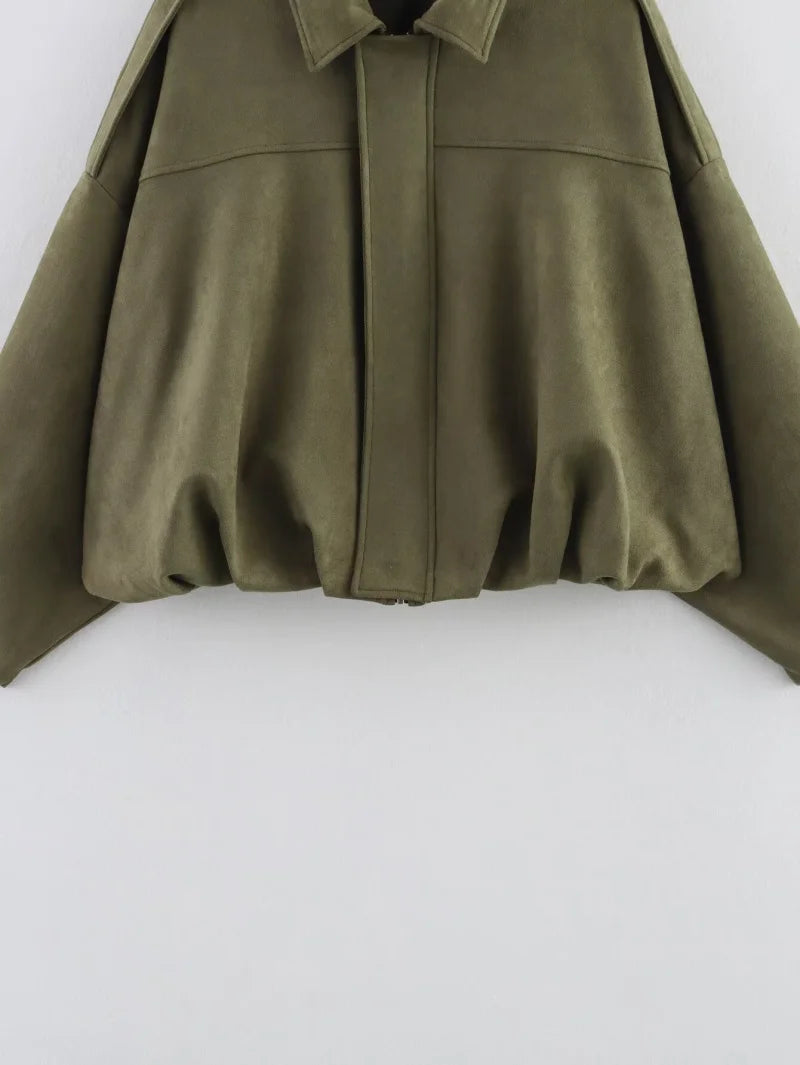ETJ Women's Suede Lapel Shoulder Jacket – Spring 2026