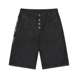Retro Cherry Blossom Gothic Denim Shorts