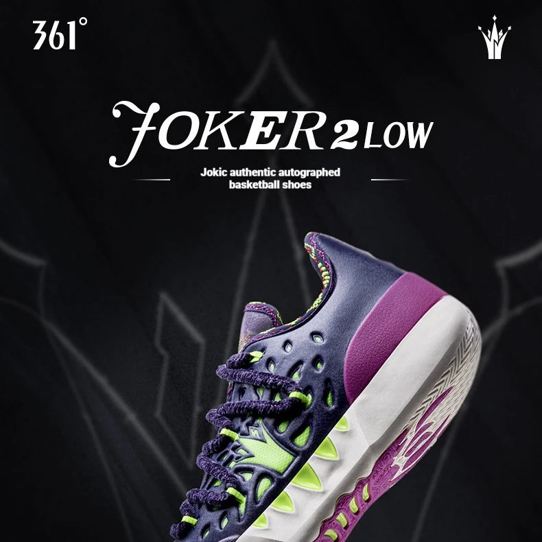 361 Degrees Joker 2 Low Men Basketball Shoes Jokic New Trendy Wear-resistant Non-slip Cushion Professional Sneakers 672611110