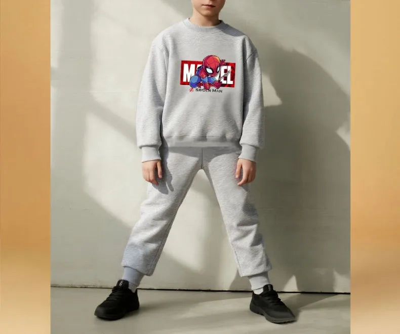 Anime Spiderman Printed Boys Sweatshirt Sets Spring/autumn Kids O Neck Hoodies Pants Two Piece Child Long Sleeve Clothes Set New