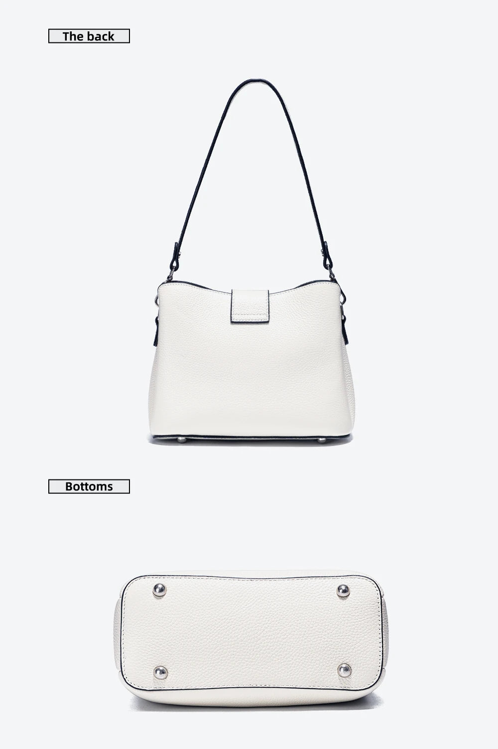 Zency Genuine Leather Bucket Shoulder Bag for Women