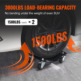 SucceBuy Car Tire Wheel Trolley Dollies 2/4PCS 1500lb Weight Capacity Vehicle Skate Moving Tire with 4 Casters Auto Repair Mover