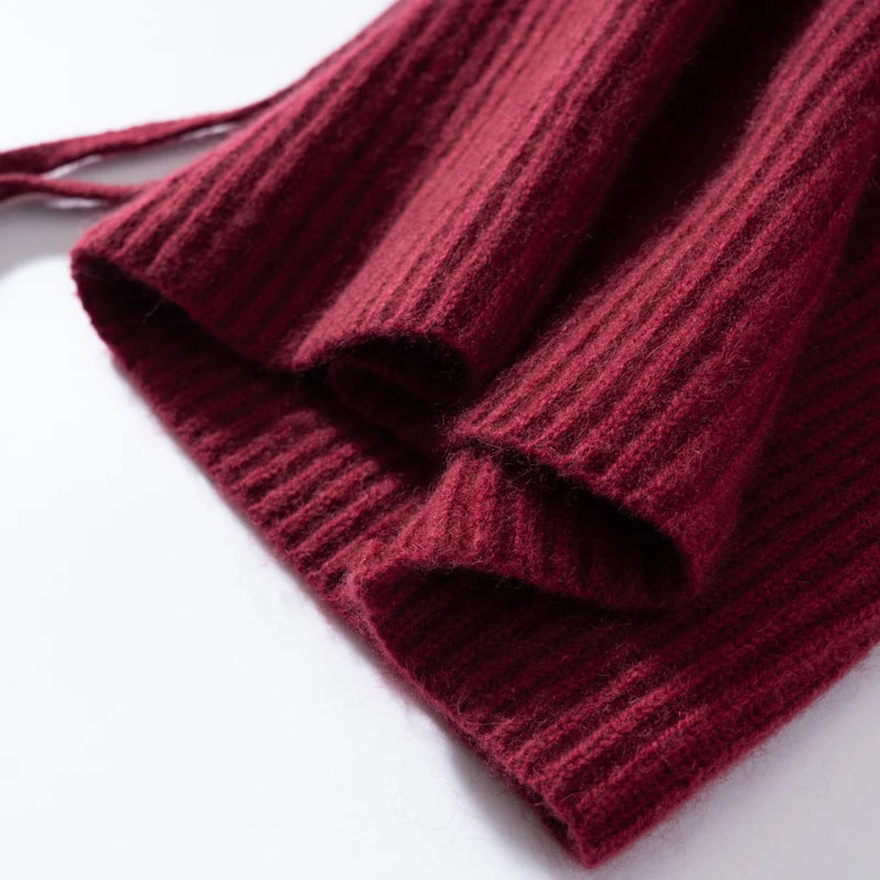Women's Pure Cashmere Knit Beanie & Scarf Hat