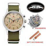 38mm 1963 Mens Watch Polit Chronograph Wristwatch ST1901 Mechanical Original Air Force 40mm Acylic Reloj Homber Tianjin Movement