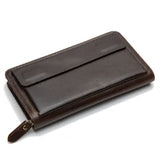 Handmade Vintage Crazy horse Genuine Leather Wallet men Leather long wallet clutch bag male purse money clips money bag