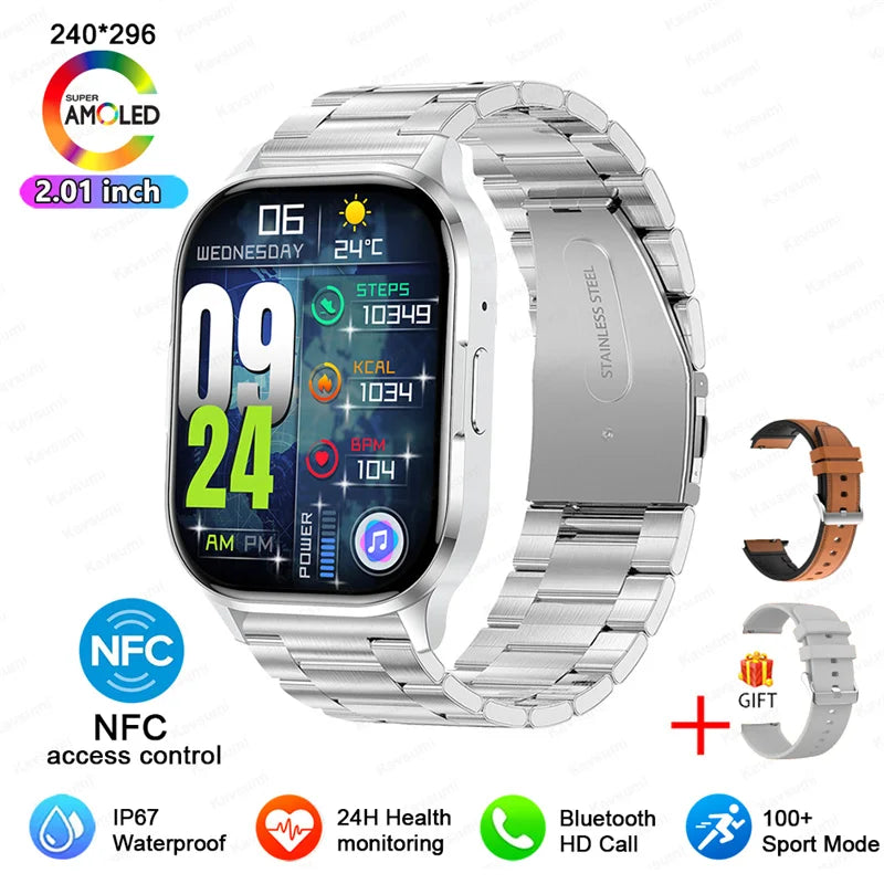 GUHUAVMI AMOLED Smartwatch – Bluetooth Call & Health Tracker