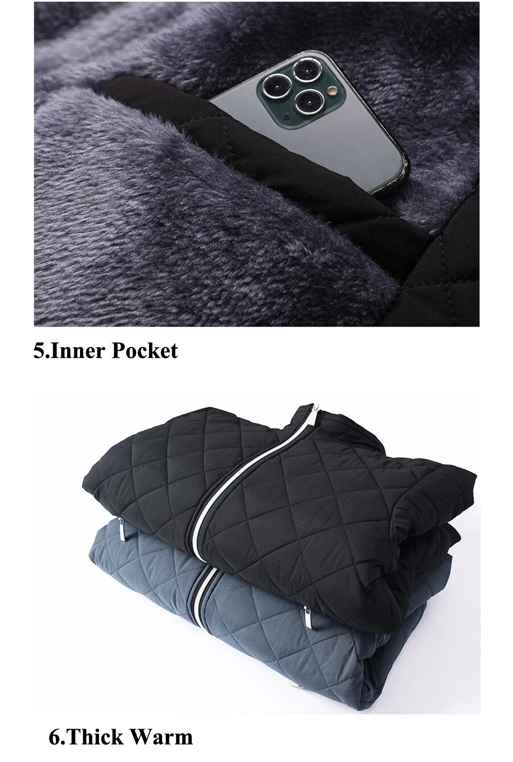 DIMUSI Men's Thermal Fleece Windbreaker Jacket