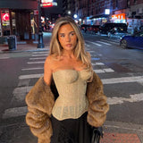 Women's Lace Patchwork Sequin Sling Top – Backless 2025 Clubwear Vest