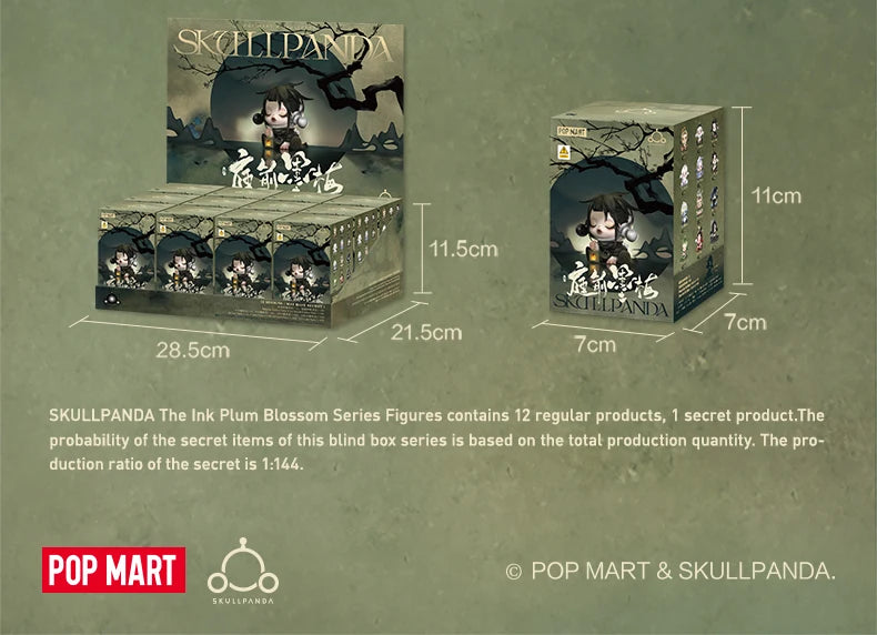 POP MART SKULLPANDA The Ink Plum Blossom Series Trendy Blind Box Toys Mystery Box Mistery Action Figure Surprise Birthday Gift