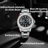 Sugess New Diving Men's Watch Automatic Mechanical WristWatches 10Bar NH35A Movement Sapphire Luminous Ceramic Bezel S450-2 2025