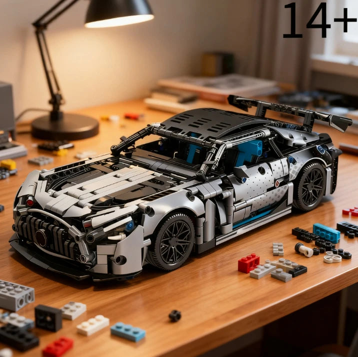 High Quality 1300+Pcs Sports Car Building Blocks 1:14 Model DIY Car Toy Assembly Model Ornament Birthday Christmas Gift for Boys