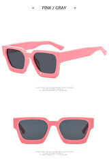 Unisex Square Vintage Sunglasses, UV400 Protection Retro Punk Style Fashion Shades, Designer Eyewear for Men & Women Driving, Outdoor & Daily Wear