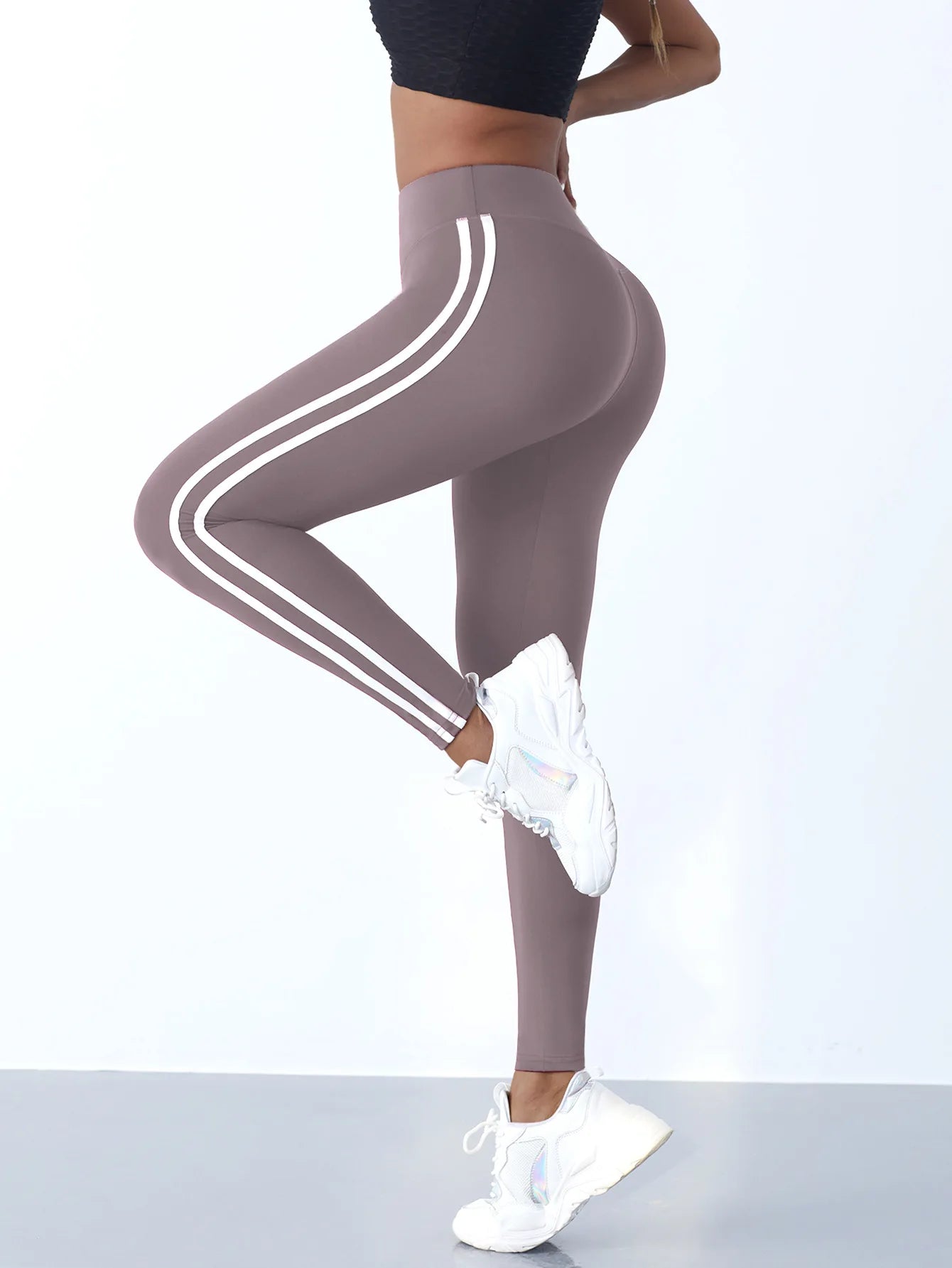 High-Waist Side Stripe Performance Leggings
