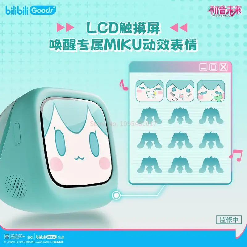 Bilibili Hatsune Miku CUBE FACE LCD Touch Screen TWS Earphones Gift Box Interactive Display Bluetooth Birthday Gift