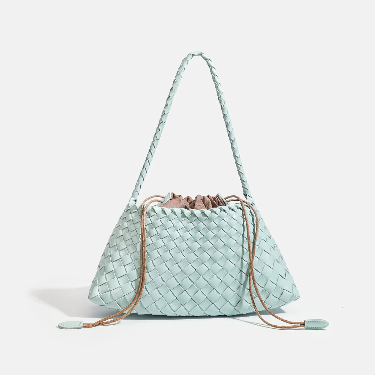 High End Fashion Handbag Messenger Bag with Large Inner Pocket, Popular Pure Hand Woven Bag for Women Tote Shoulder Underarm Bag