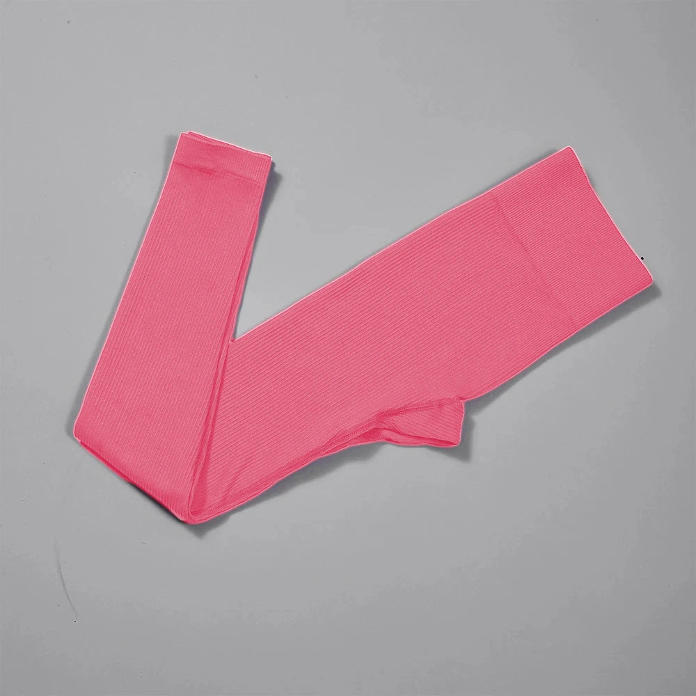 Seamless Ribbed High-Waisted Yoga Pants