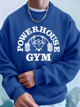 Powerhouse Gym Letter Printing Men Sweatshirts Winter Fleece Warm Hoodie Korean Loose Crewneck Pullovers Hip Hop Male Clothes