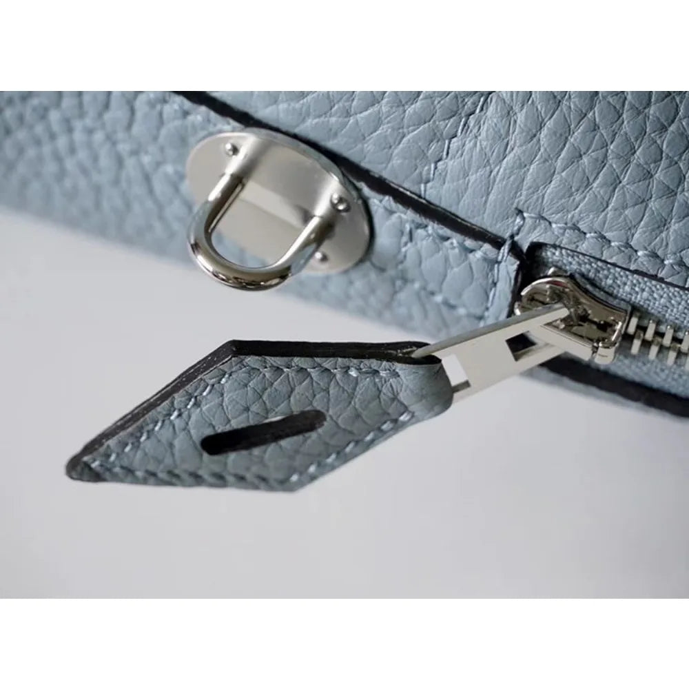 Premium Semi-handmade First-layer Cowhide Bowling Bag Portable Shoulder Large Shell Bag Commuting Temperament Versatile
