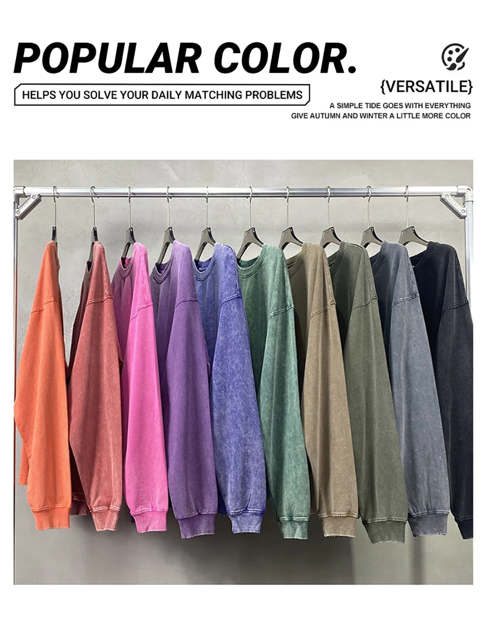 Men’s Washed Cotton Crewneck Sweatshirt