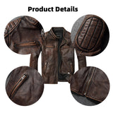 New 100% Cowhide Leather Jacket men Top Layer Clothes Men's Stand Collar Motorcycle Clothes  Autumn Winter Plus Size motorcycle