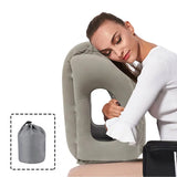 New Pattern Inflatable Travel Pillow Portable Chin Support Neck Pillow for Airplane Car Bus Train Office Nap Rest Support Pillow