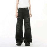 Men's Distressed Wide-Leg Jeans