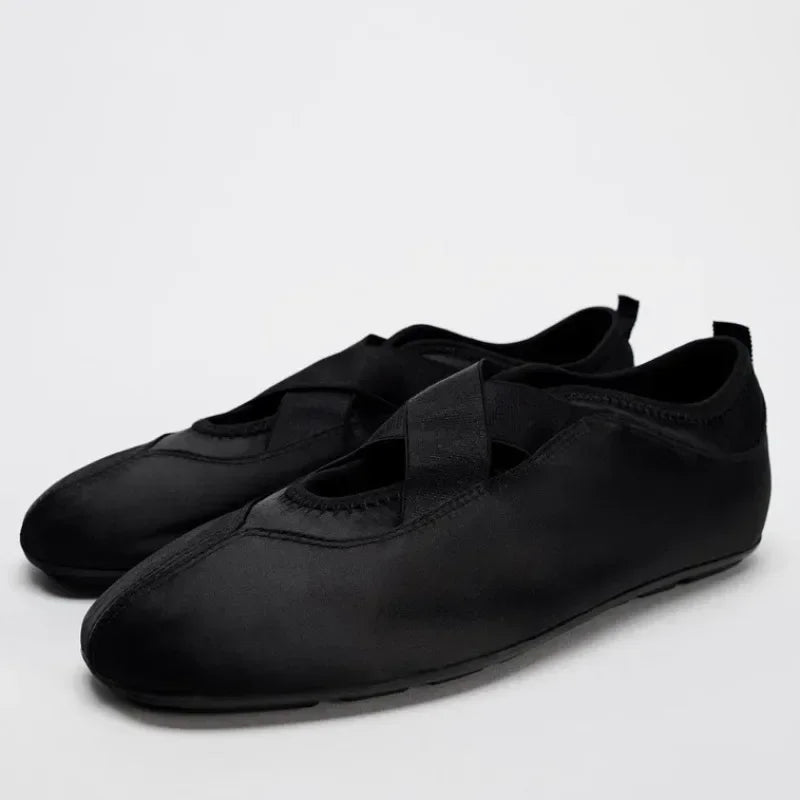 BUVAZIK Women's Satin Ballet Flats – Elegant Round Toe Slip-On