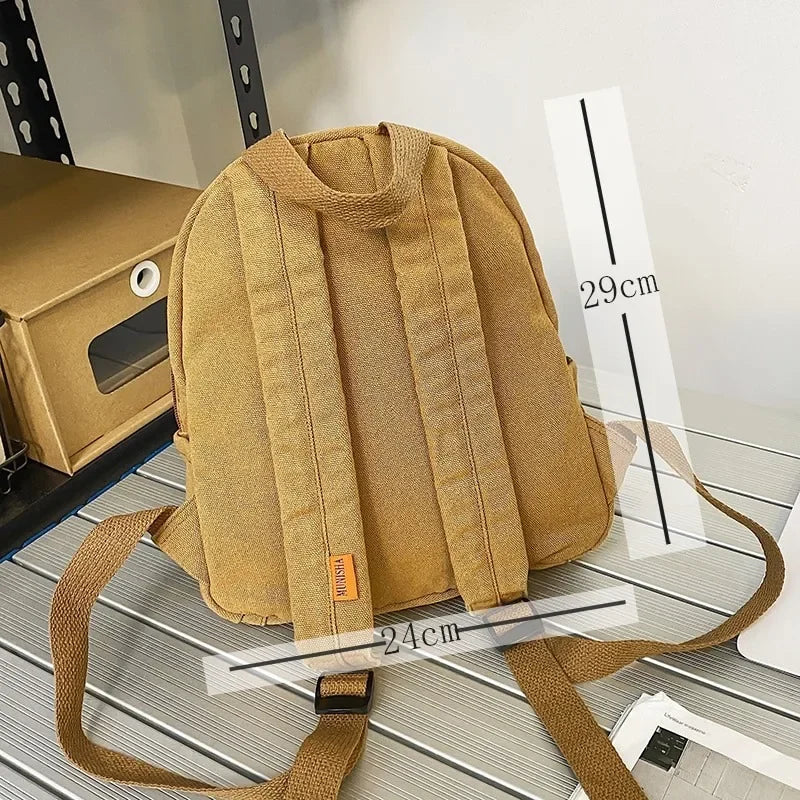 Mini Canvas Backpack – Vintage Unisex Rucksack