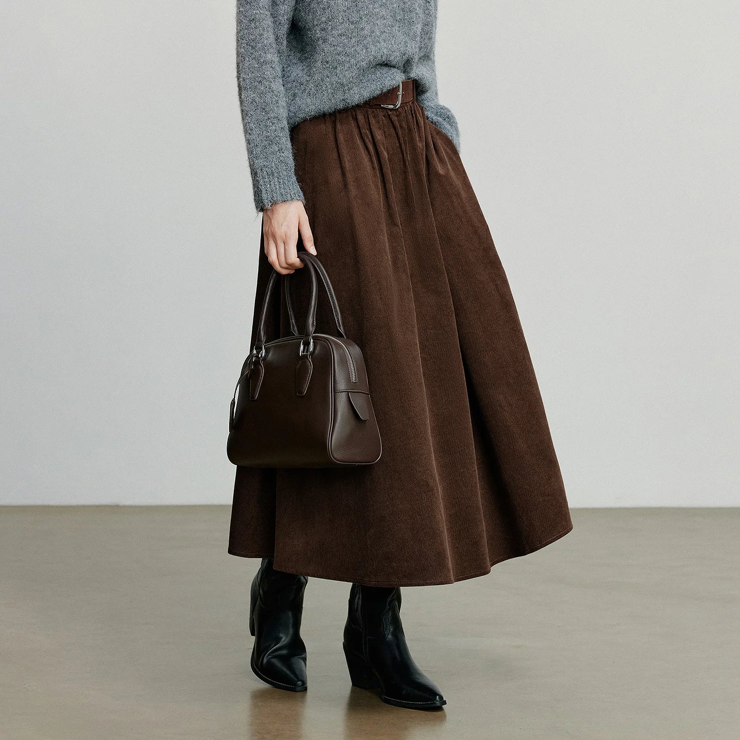 Toyouth Corduroy Ankle-Length A-Line Skirt | Autumn 2025