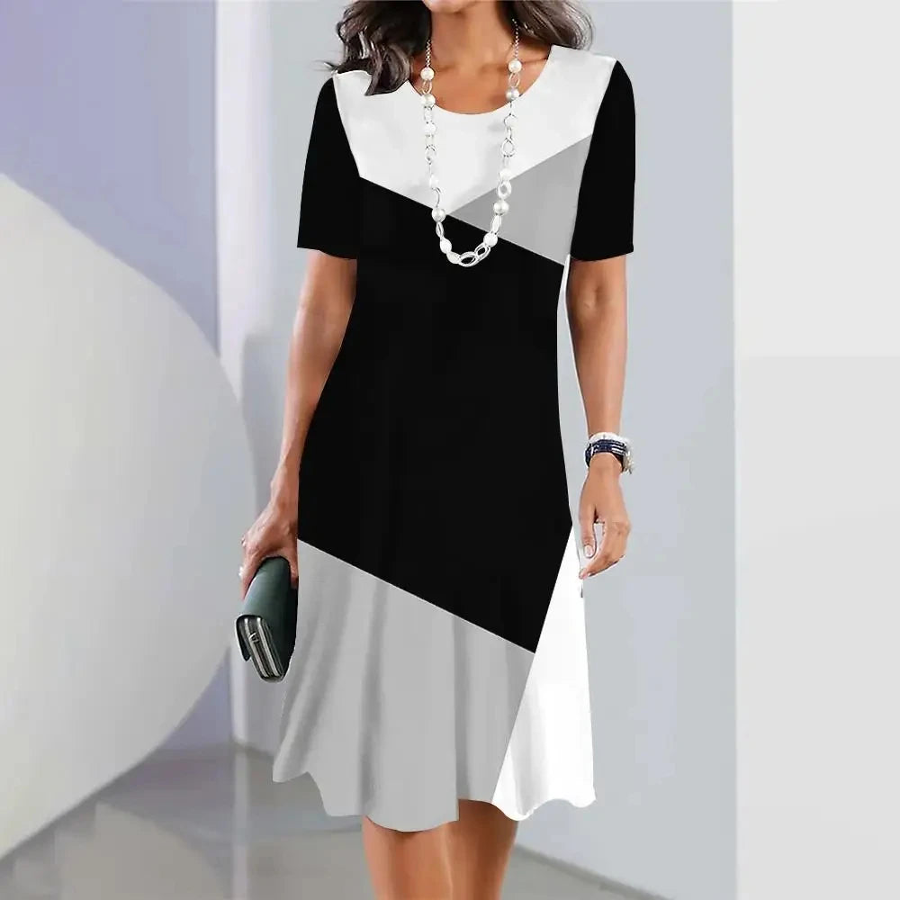 Women’s Striped Short-Sleeve Summer Dress