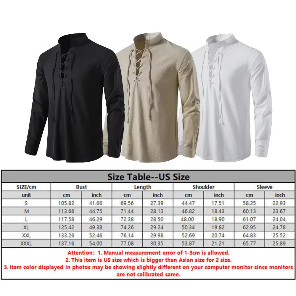 Men's Medieval Costume Set in Cotton Linen