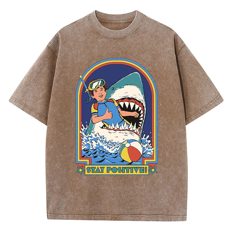 Stay Positive Graphic Tee | Comfort Wash T-Shirt