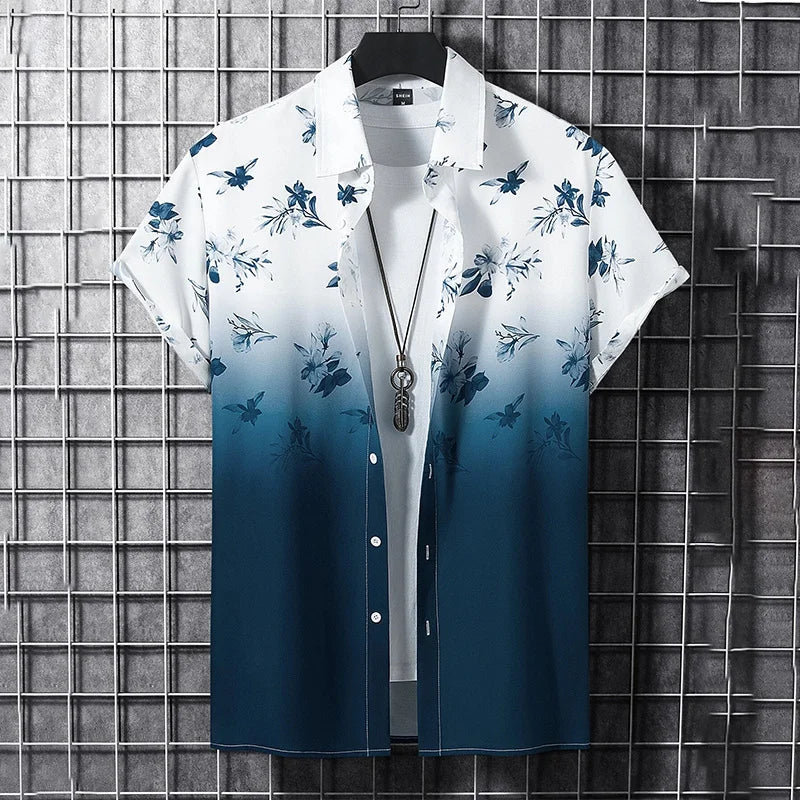 Men’s Summer 3D Graffiti Blossom Shirt