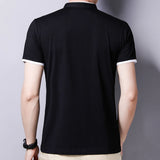 Men's Stand Collar Polo Tee – Solid, Anti-Wrinkle
