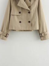 Vintage Cropped Double-Breasted Trench