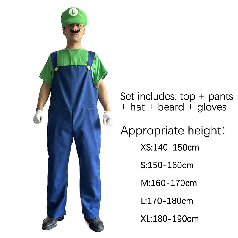 Mario & Luigi Costume Set for Men and Kids