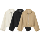 MUJER Women's Puffed Varsity Bomber Jacket | Cropped & Chic
