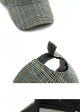 Unisex Checkered Baseball Cap with Adjustable Strap