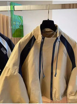Elegant Stand Collar Zip Jacket for Women