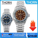 Thorn T023 V3 40mm Men Diving Watch PT5000 Automatic Movement Mechanical Vintage Watches 200m Water Resistance Sapphire
