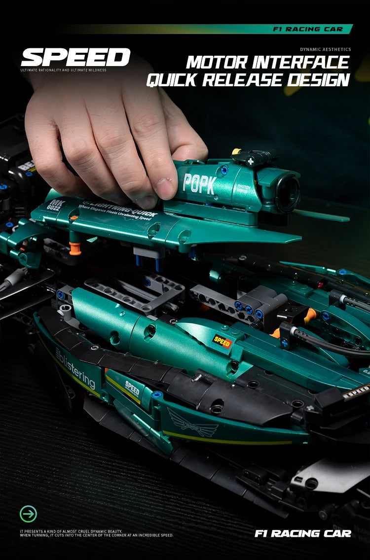 MK6022 1912PCS 1:8 New Technic Martin Aramco AMR25 Building Blocks MOC Sports Car DIY Assembly Model Set Toy Gifts for Boy Decor