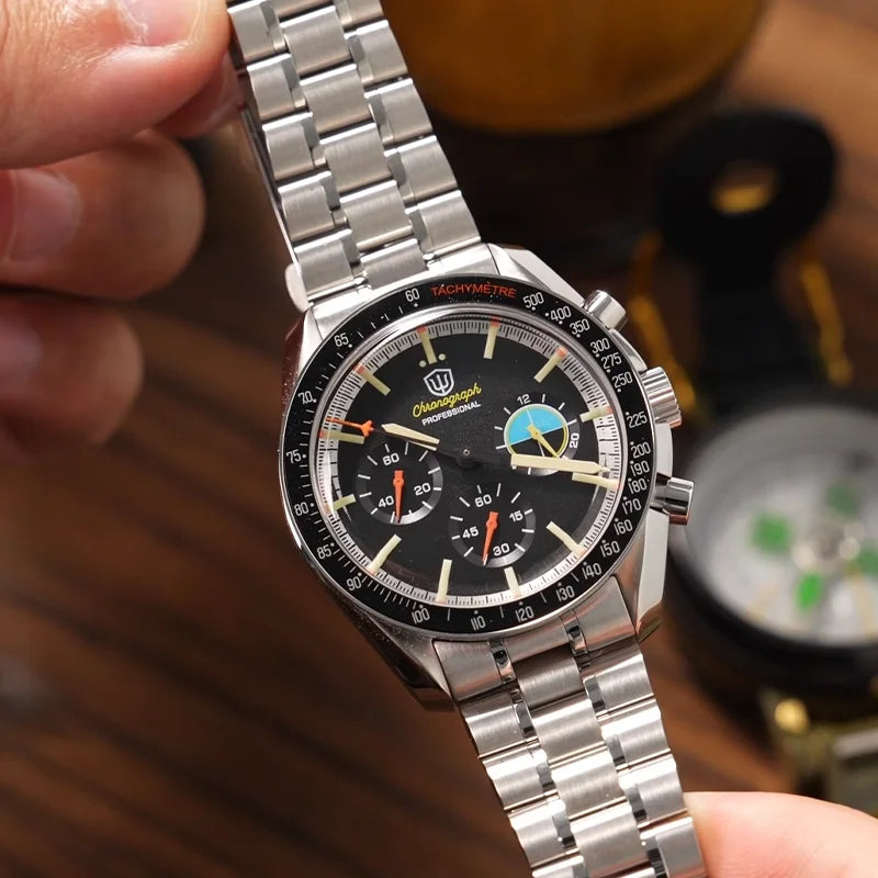 Watchdives WD1863 New Multifunctional Quartz Watch Black VK63 Sports Chronograph Watch Bubble Sapphire Waterproof 100 Wristwatch