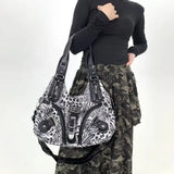 Y2K Leopard Print Shoulder Bag – Vintage Maillard Style