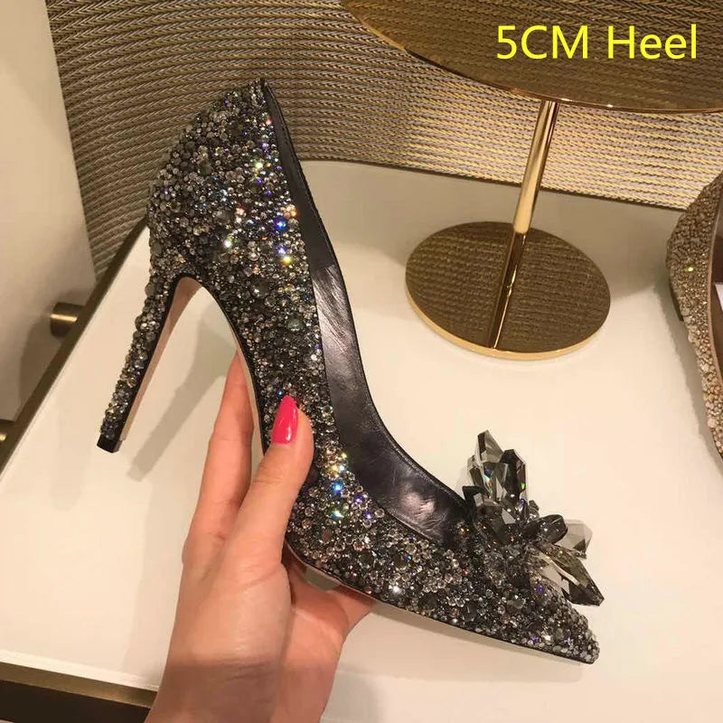 Women's Rhinestone Pointed-Toe Wedding Pumps