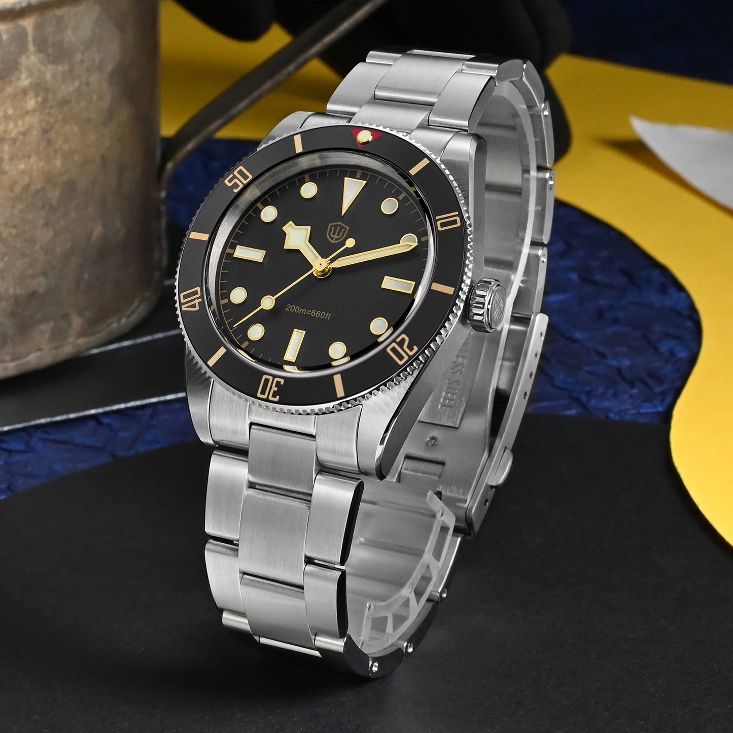 Watchdives WD7922 V2 BB54 Watch VH31 Sweep Second Movement Sapphire Crystal 20bar Waterproof C3 Luminous 37mm Vintage Watches