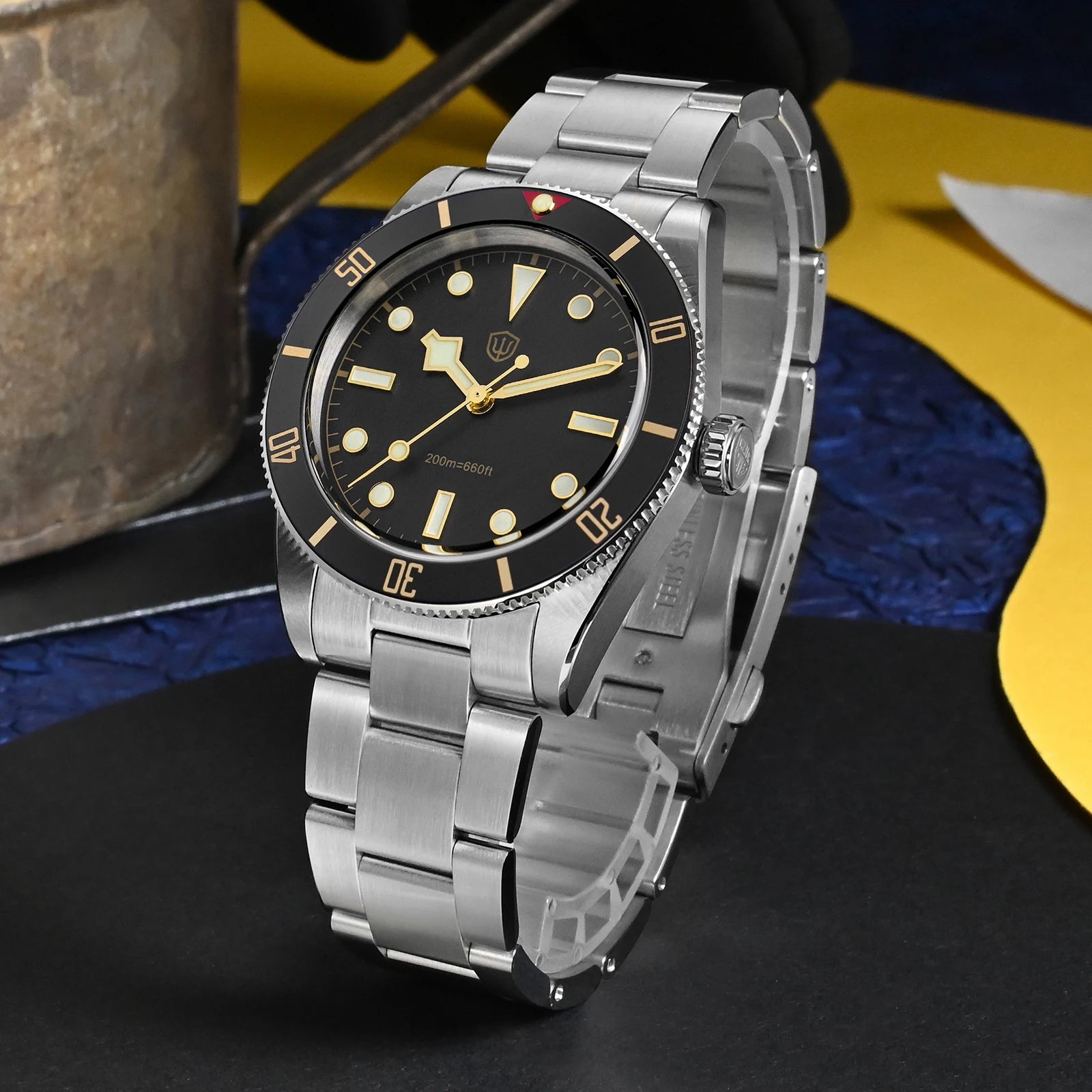 Watchdives WD7922 V2 BB54 Watch VH31 Sweep Second Movement Sapphire Crystal 20bar Waterproof C3 Luminous 37mm Vintage Watches