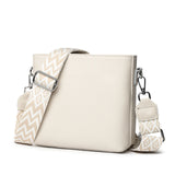 100% Genuine Leather Crossbody Bag Women Fashion Wide Strap Shoulder Bag Ladies Cowhide Messenger Bag Small Handbag and Purse
