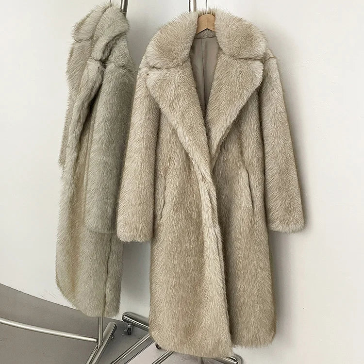 Plush Faux Fur Winter Overcoat
